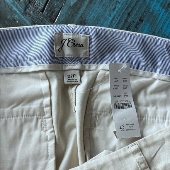 J Crew Slim Boyfriend Chino Cotton Pants Size 27 Petite NWT Brand New - Picture 7 of 9